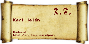 Karl Helén névjegykártya